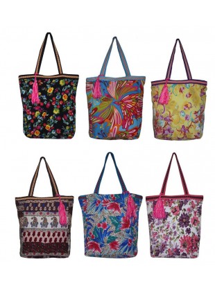 Printed polyetser bag 6 pcs set assorted prints